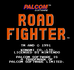 Road Fighter (Europe) Title Screen